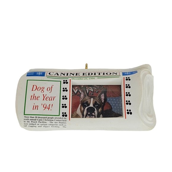 Vintage Hallmark Cards Dog Of The Year 1994 Christmas Ornament Photo Holdere - Picture 2 of 7